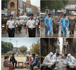 Pakistani police officers performing public safety and community duties – Police Jobs in Pakistan