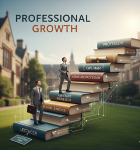 Academic career progression chart showing growth in from entry-level to professor.